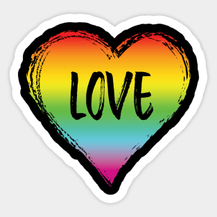 LGBT Love Heart Rainbow Sticker